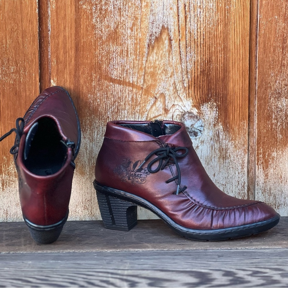 REIKER bordeux wine Victorian style booties |36 - Picture 4 of 14